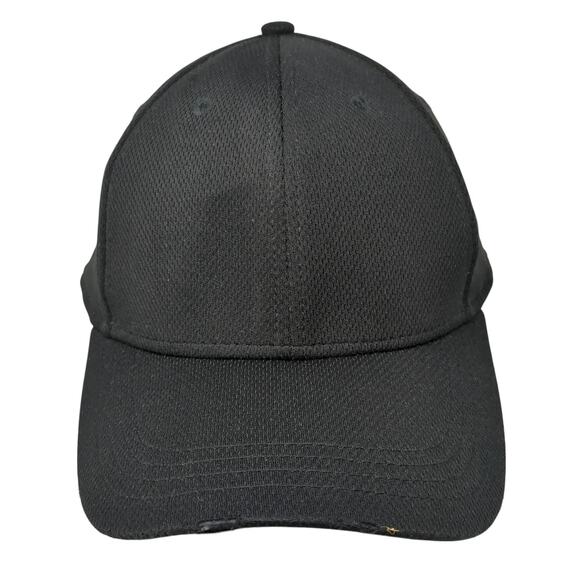 Athletic Works Fitted Baseball Cap Black Medium Lightweight Blank Polyester - Picture 1 of 10